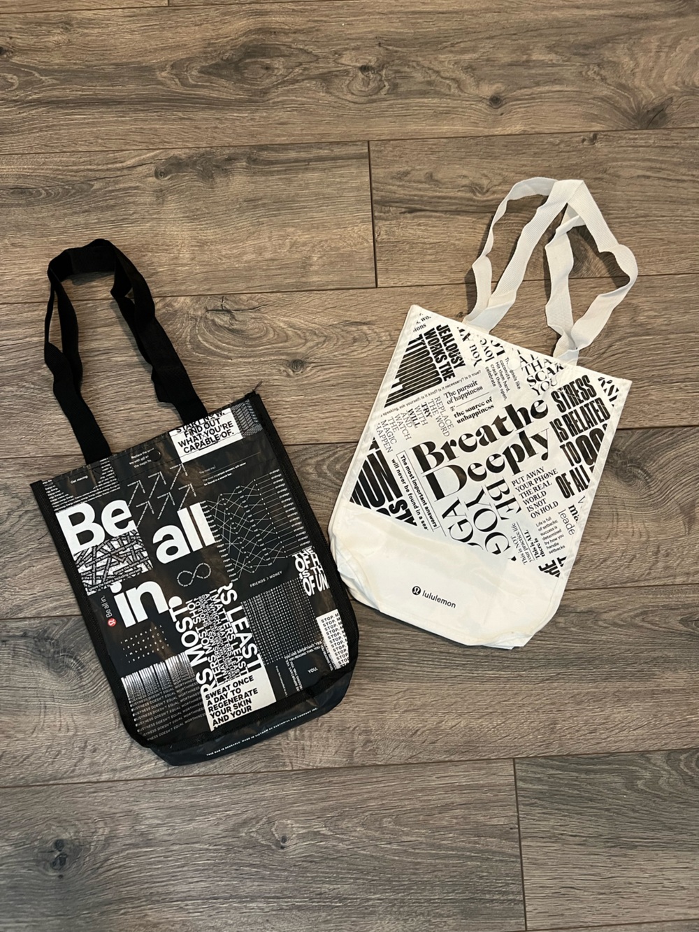 Black & White Lululemon Tote Bag Set